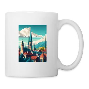 Bern Schweiz Vintage Reiseposter Souvenir - Tasse - Weiß - Rechts