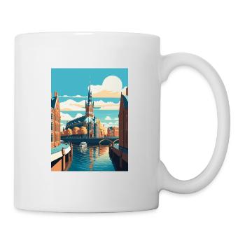 Hamburg Deutschland Vintage Reiseposter WPA Souvenir - Tasse - Weiß - Rechts