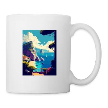 Capri Italien Dekoration Vintage Reiseposter WPA - Tasse - Weiß - Rechts