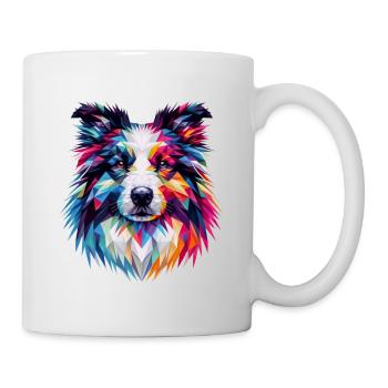 Modern geometric dog muzzle: collie - Mug - white - Right