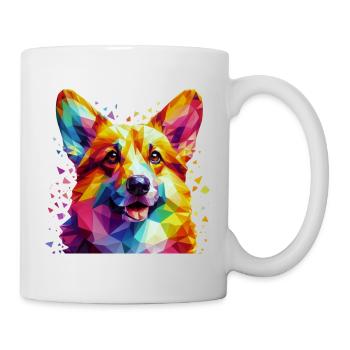 Modern geometric dog's muzzle: corgi - Mug - white - Right