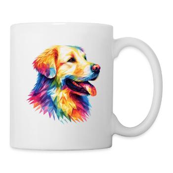 Moderne geometrische Hundeschnauze: Golden Retriever - Tasse - Weiß - Rechts