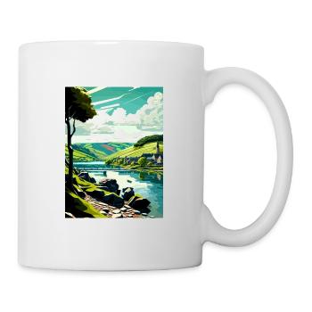 Vallée de la Moselle Allemagne Vintage voyage affiche WPA - Mug blanc - blanc - Droite