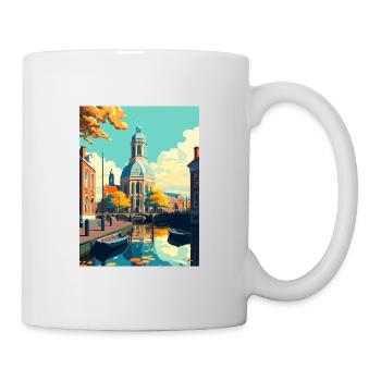 Leiden Pays-Bas Vintage voyage affiche Souvenir - Mug blanc - blanc - Droite