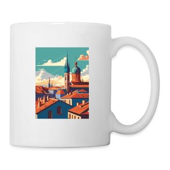 Zagreb Kroatien Skyline Vintage Reiseposter WPA - Tasse - Weiß - Rechts