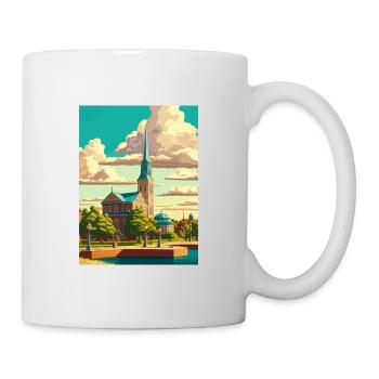 Karlskrona suédois Vintage voyage affiche Souvenir - Mug blanc - blanc - Droite