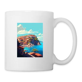 Eze France Coastal Vintage Travel Poster Souvenir - Mug - white - Right
