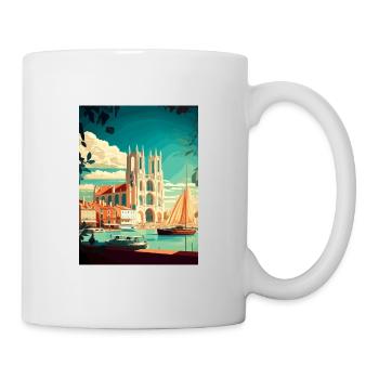 La Rochelle France Vintage Travel Poster Souvenir - Mug - white - Right