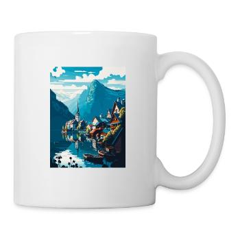 Hallstatt Lake Austria Alpine Mountain Scenery - Mug - white - Right