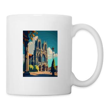 Reims Frankreich Vintage Reiseposter WPA Souvenir - Tasse - Weiß - Rechts