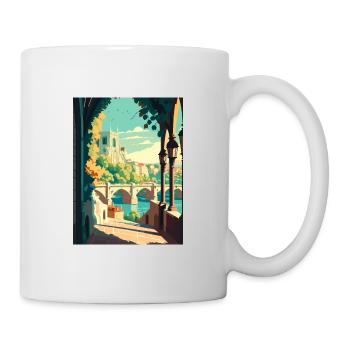 Avignon Frankreich Vintage Reiseposter WPA Souvenir - Tasse - Weiß - Rechts