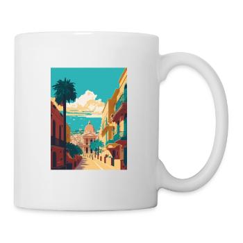 Palermo Sicily Town Italy Vintage Travel Poster - Mug - white - Right