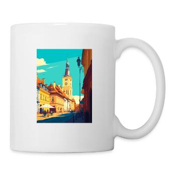 Sibui Roumanie Vintage voyage affiche WPA Souvenir - Mug blanc - blanc - Droite