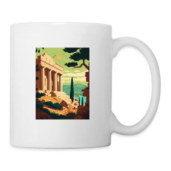 Athen Griechenland Akropolis Vintage Reiseposter WPA - Tasse - Weiß - Rechts