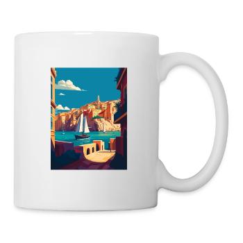 La Valette Malte Vintage voyage affiche WPA Souvenir - Mug blanc - blanc - Droite