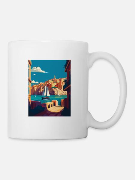 Valletta Malta Vintage Reiseposter WPA Souvenir - Tasse - Weiß