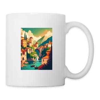 Mostar, Bosnie-Herzégovine, Pont de Stari Most Koski - Mug blanc - blanc - Droite