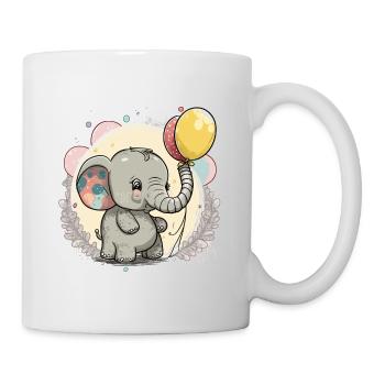 Bébé éléphant amour - Mug blanc - blanc - Droite
