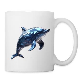 Dauphin de style géométrique - Mug blanc - blanc - Droite
