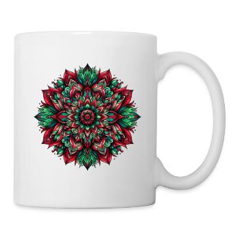 Mandala Harmony grün rot - Tasse - Weiß - Rechts