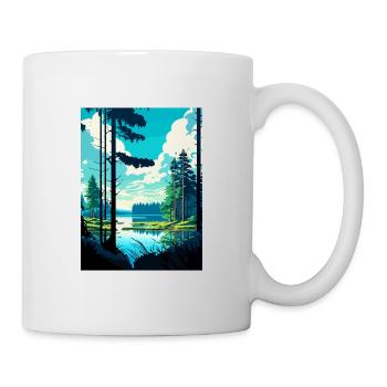 Bialowieża Pologne Affiche de voyage vintage souvenir - Mug blanc - blanc - Droite