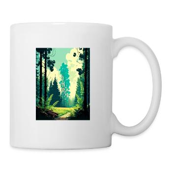Forêt de Bialowieża Pologne Affiche de voyage vintage WPA - Mug blanc - blanc - Droite