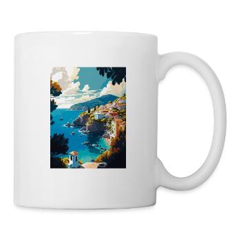 Skopelos Griechenland Dekoration Vintage Reiseposter - Tasse - Weiß - Rechts