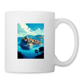 Île de Ciovo Croatie Vintage voyage affiche WPA Art - Mug blanc - blanc - Droite