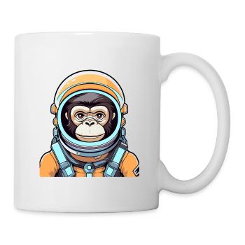 Affe Astronaut Illustration - Tasse - Weiß - Rechts