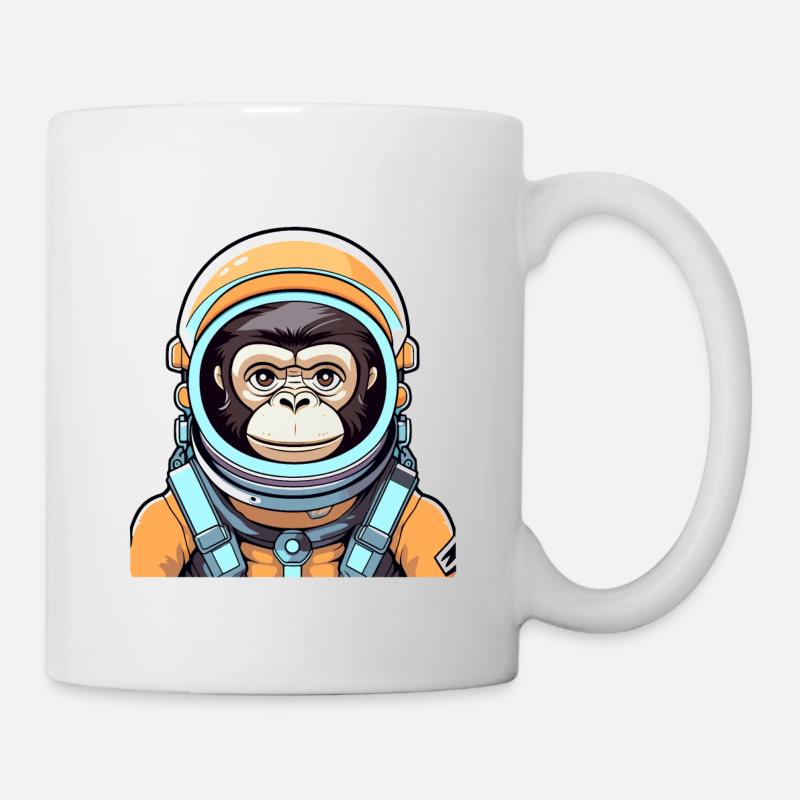 Affe Astronaut Illustration - Tasse - Weiß