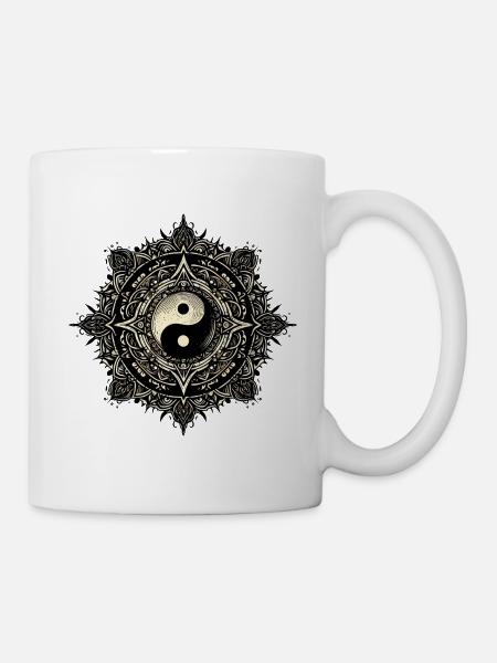 Mandala Harmony yin yang - Tasse - Weiß