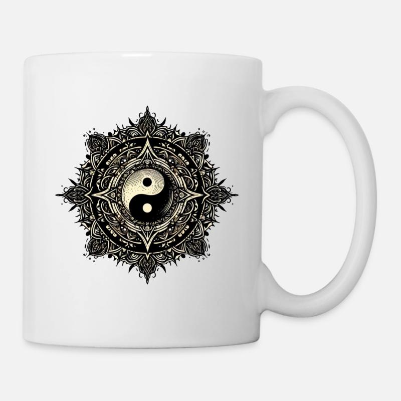 Mandala Harmony yin yang - Mug - white