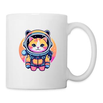 Katze Astronaut Illustration - Tasse - Weiß - Rechts