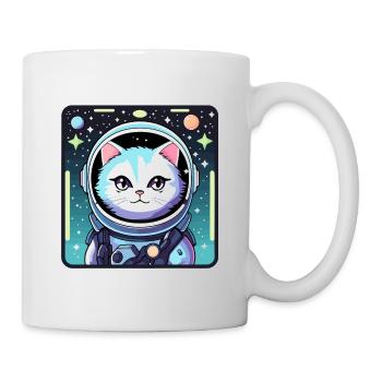 Katze Astronaut Illustration - Tasse - Weiß - Rechts