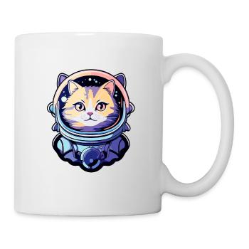 Katze Astronaut Illustration - Tasse - Weiß - Rechts