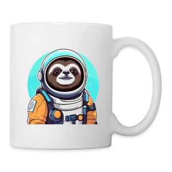 Faultier Astronaut Illustration - Tasse - Weiß - Rechts