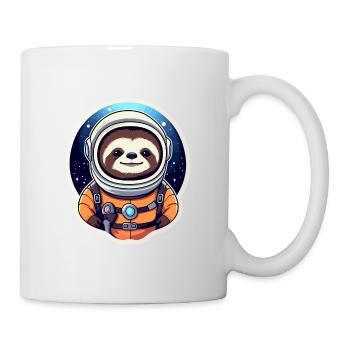 Faultier Astronaut Illustration - Tasse - Weiß - Rechts