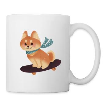 Skating Shiba Inu Dog - Mug - white - Right