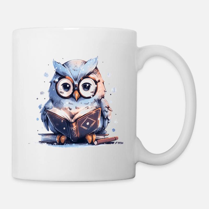 Süße Eule Buch Lesen Lesefan Bücher - Tasse - Weiß