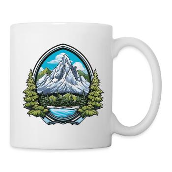Berge Symbol Wappen - Tasse - Weiß - Rechts