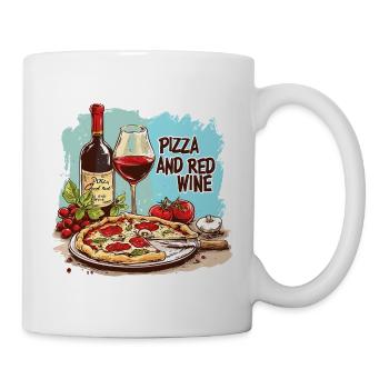 Pizza et vin Nourriture Alcool - Mug blanc - blanc - Droite