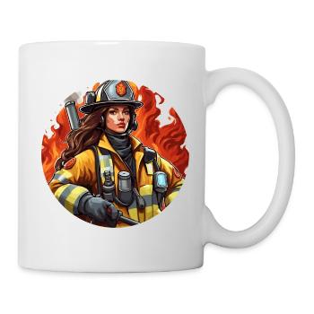 Pompier/Incendie/Incendie/Extinction/Héroïne - Mug blanc - blanc - Droite