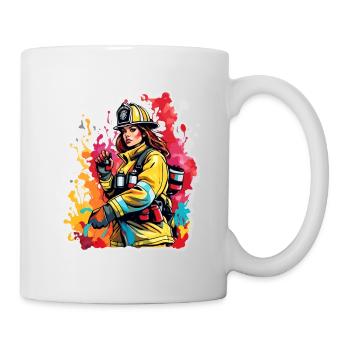 Pompier/Incendie/Incendie/Extinction/Héroïne - Mug blanc - blanc - Droite