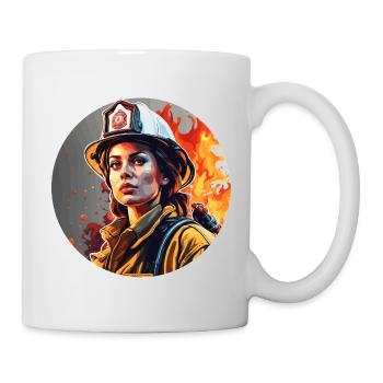 Pompier/Incendie/Incendie/Extinction/Héroïne - Mug blanc - blanc - Droite