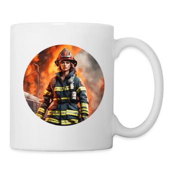 Pompier/Incendie/Incendie/Extinction/Héroïne - Mug blanc - blanc - Droite