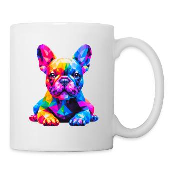 Modern geometric dog French bulldog - Mug - white - Right