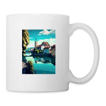 Schaffhausen Schweiz Vintage Reiseposter WPA - Tasse - Weiß - Rechts