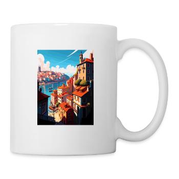Porto Portugal Vintage Reiseposter WPA Souvenir - Tasse - Weiß - Rechts