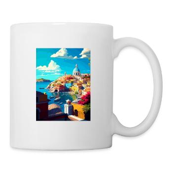 Procida Italie Décoration Vintage Voyage Affiche WPA - Mug blanc - blanc - Droite