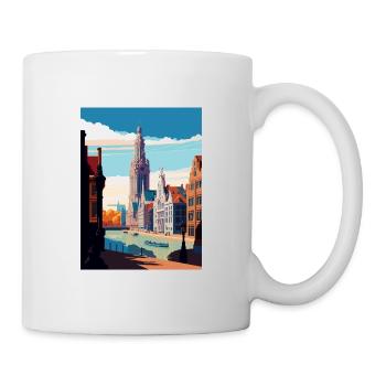Antwerp Belgium Vintage Travel Poster WPA Souvenir - Mug - white - Right